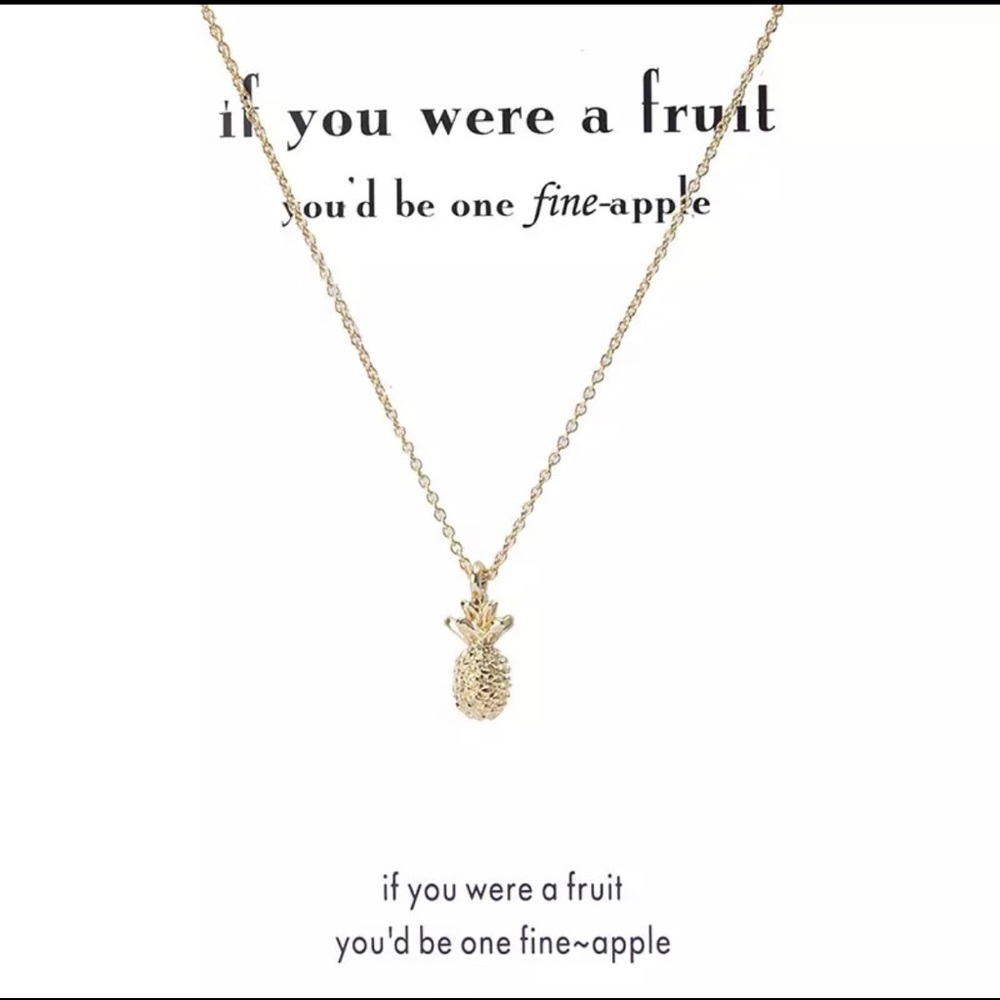 Pineapple statement necklace in gold or silver